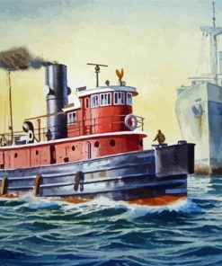 Steam Towboat Diamond Paintings