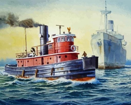 Steam Towboat Diamond Paintings