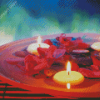 Tea Light With Flowers Diamond Paintings