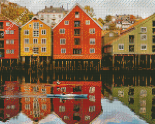 Trondheim Houses Diamond Painting