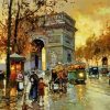 View Of The Arc Of Triomphe By Edouard Cortes Diamond Paintings