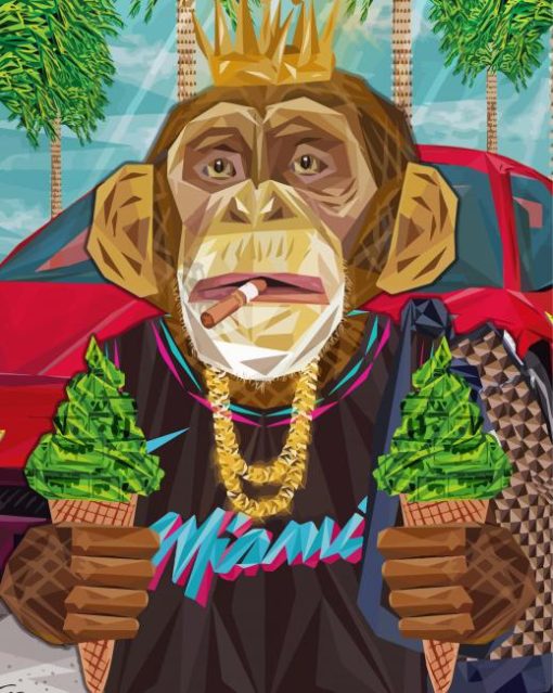 Wealthy Monkey Animal Art Diamond Paintings