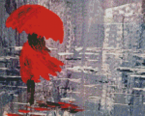 Woman In The Rain Diamond Paintings