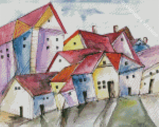 Abstract Houses Diamond Paintings