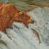 Aesthetic Bear With Fish Diamond Painting