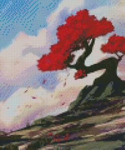 Aesthetic Red Tree Art Diamond Painting