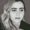 Black And White Mae Whitman Diamond Painting