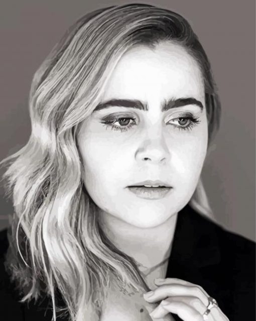 Black And White Mae Whitman Diamond Painting