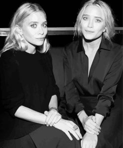 Black And White Mary Kate And Ashley Diamond Paitntings