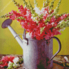 Cool Watering Can With Flowers Diamond Paintings