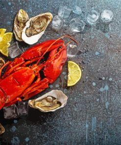 Crayfish And Oysters Diamond Painting