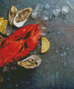 Crayfish And Oysters Diamond Painting