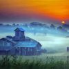 Farm Misty Sunrise Diamond Painting