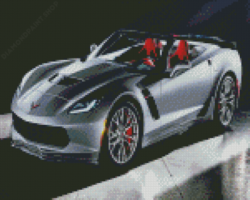 Grey Corvette Stingray Diamond Painting