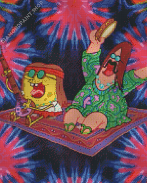 Hippie SpongeBob Stoner Diamond Painting