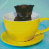 Kitten In Cup Diamond Painting