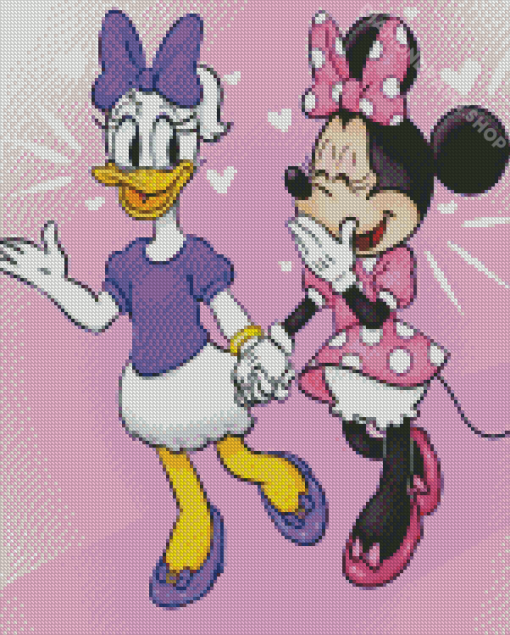 Minnie Mouse And Daisy Art Diamond Painting