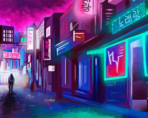 Neon Korea Night Diamond Paintings