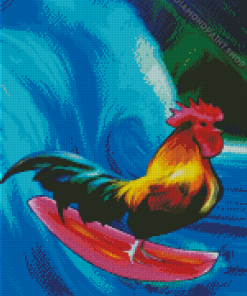 Rooster Surfing Diamond Paintings