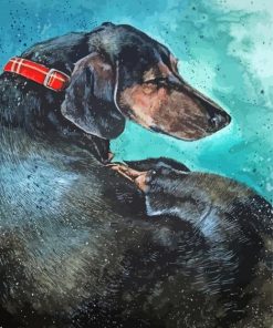 Sleeping Dachshund Dog Diamond Painting