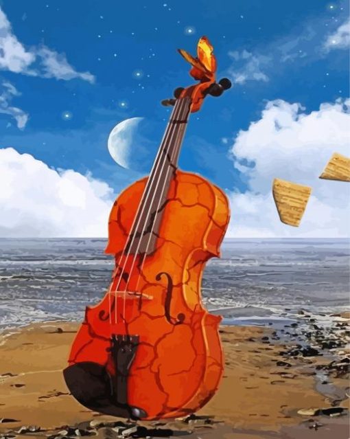 Violin Beach Diamond Painting