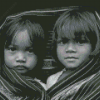 Black And White Children Diamond Painting