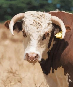 Bull with Horns Diamond Painting