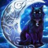 Celtic Black Cat And Moon Diamond Painting