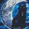 Celtic Black Cat And Moon Diamond Painting