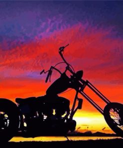 Chopper Bike Sunset Diamond Painting