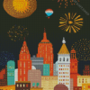 Christmas City Illustartion Diamond Painting