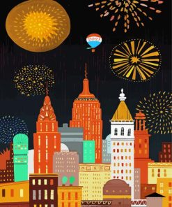 Christmas City Illustartion Diamond Painting