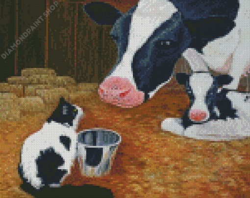 Cow Cat Diamond Painting