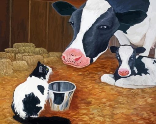 Cow Cat Diamond Painting