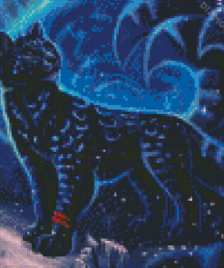 Fantasy Blue Black Cat Diamond Painting