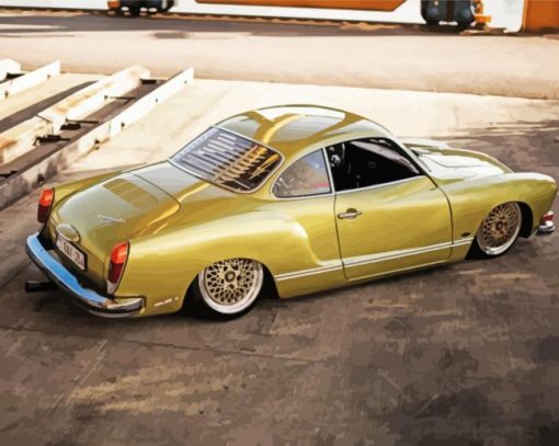 Golden Karmann Ghia Diamond Painting