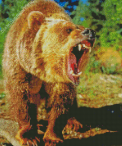 Angry Bear Wild Animal Diamond Painting