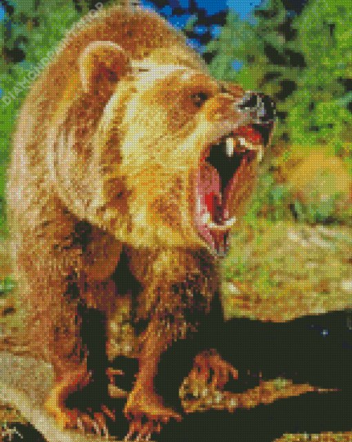 Angry Bear Wild Animal Diamond Painting