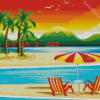 Beach Scene With Chairs Diamond Painting