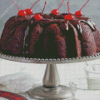 Black Cherry Chocolate Cake Diamond Painting