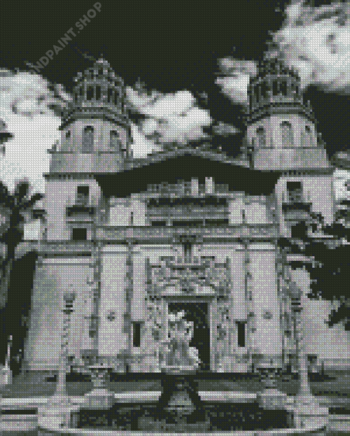 Black And White Hearst Castle Diamond Painting