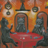 Black Cats Playing Poker Diamond Painting