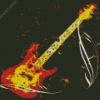 Flaming Guitar Art Diamond Painting