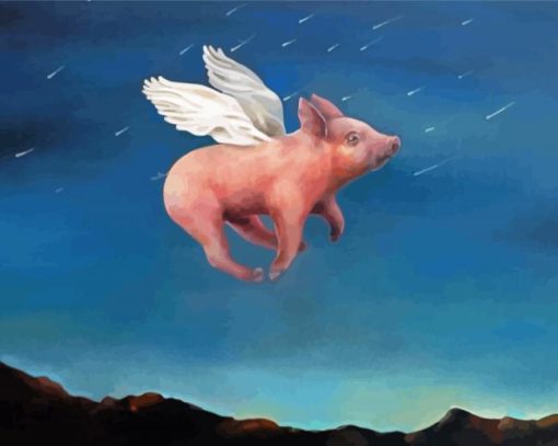 Flying Pig Art Diamond Painting