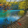 Lake Autumn Jezera National Park Croatia Diamond Painting