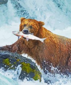 Bear Fishing Diamond Painting