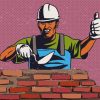 Brick Worker Pop Art Diamond Painting