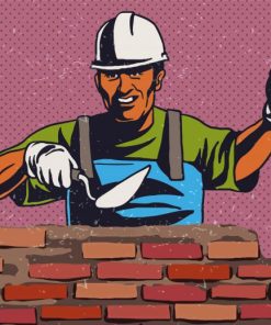 Brick Worker Pop Art Diamond Painting