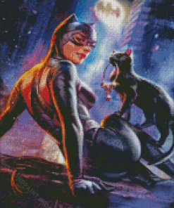 Cat And Catwoman Diamond Painting