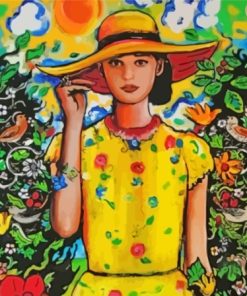 Girl In Yellow Hat Diamond Painting